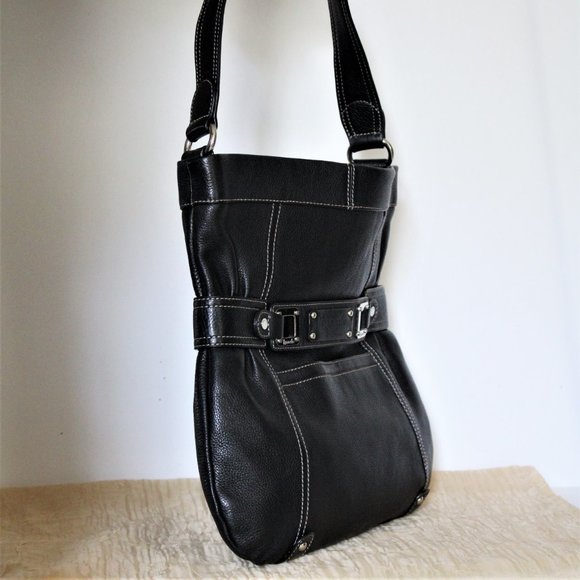 Tignanello Black Leather Shoulder Bag - Picture 4 of 9